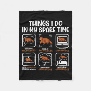 Funny Groundhog Lover Woodchuck Ground Hog Men Wom Fleece Blanket