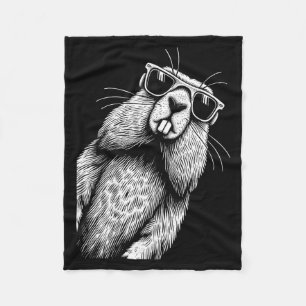 Funny Groundhog Lover Woodchuck Groundhog Day Fleece Blanket