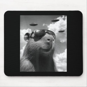 Funny Groundhog Selfie With Ufo Ground Hog Day Mouse Pad