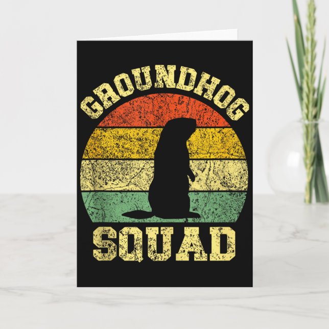 Funny Groundhog Squad Design Happy Groundhog Day 2 Card (Front)