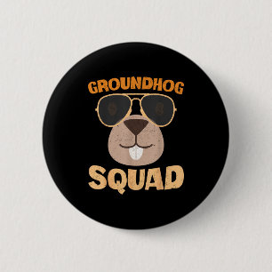 Funny Groundhog Squad Happy Groundhog Day 2025 _1 2 Inch Round Button