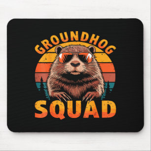 Funny Groundhog Squad Happy Groundhog Day 2025 Mouse Pad