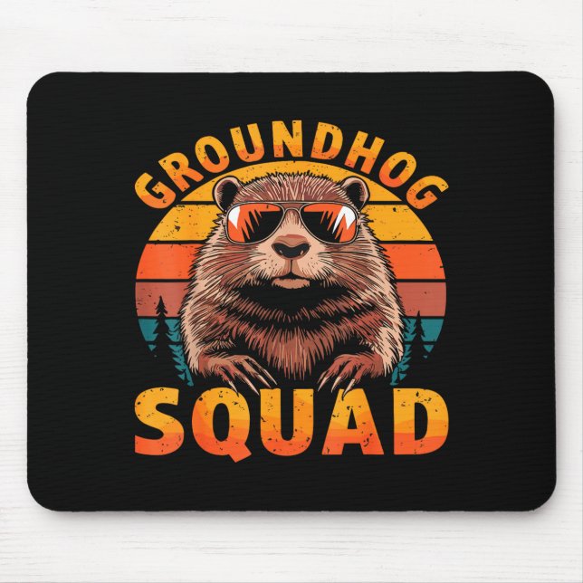 Funny Groundhog Squad Happy Groundhog Day 2025  Mouse Pad (Front)