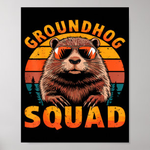 Funny Groundhog Squad Happy Groundhog Day 2025  Poster