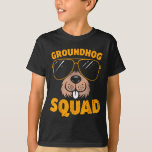 Funny Groundhog Squad Present Happy Groundhog Day  T-Shirt