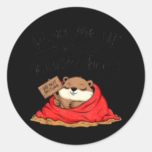 Funny Groundhog Wake Me Up When Winter Ends Ground Classic Round Sticker