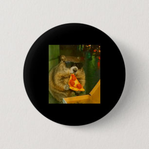 Funny Groundhog Woodchuck Eating Pizza Rodent Meme 2 Inch Round Button