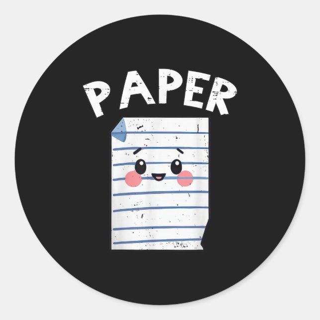 Funny Group Halloween Outfit - Rock Paper Scissors Classic Round Sticker (Front)