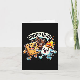 Funny Group Hug Marshmellow Smores Outdoor Camping Card