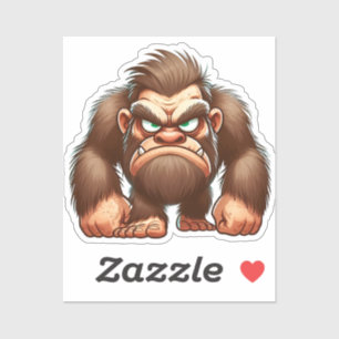 Funny grumpy Bigfoot Sticker Sasquatch Decal