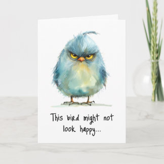 Funny Grumpy Bird Matin Visage Carte de voeux