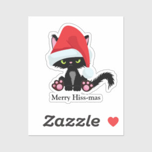 Funny Grumpy Black Cat Christmas