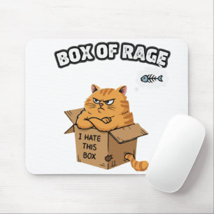 Funny Grumpy Cat Box of Rage I Hate This Box Mouse Pad