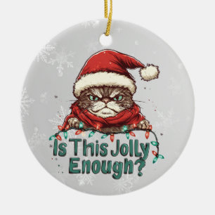 Funny Grumpy Cat Christmas 2-Sided Ornament