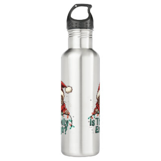 Funny Grumpy Cat Christmas Water Bottle