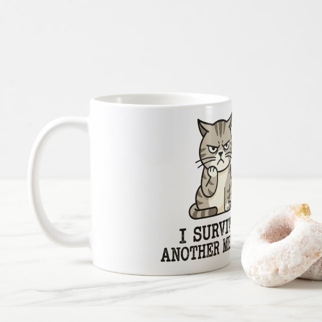 Funny Grumpy Cat Corporate Humour Coffee Mug (With Donut)