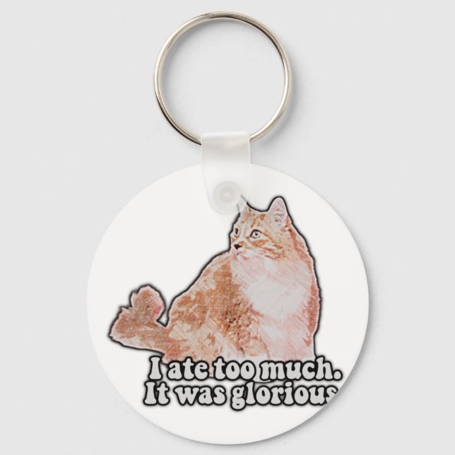 Funny grumpy cat meme for cat and kitty lovers keychain (Front)