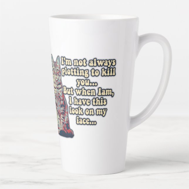 Funny grumpy cat meme for cat lovers and owners latte mug (Right)