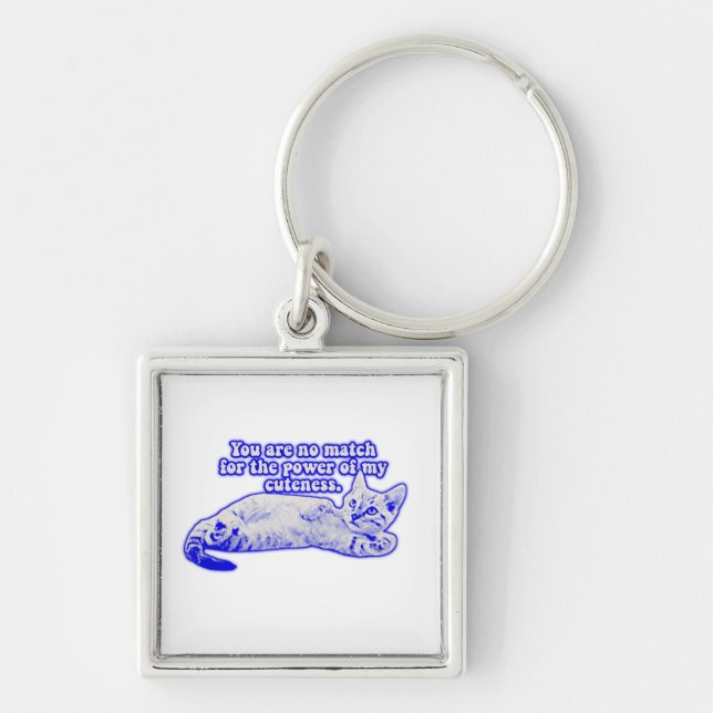 Funny grumpy cat meme for kitten and cat lovers keychain (Front)