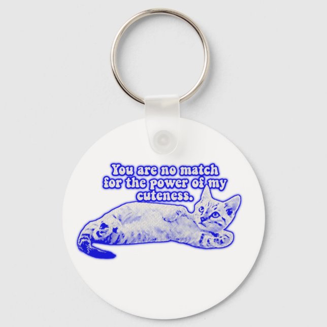 Funny grumpy cat meme for kitten and cat lovers keychain (Front)