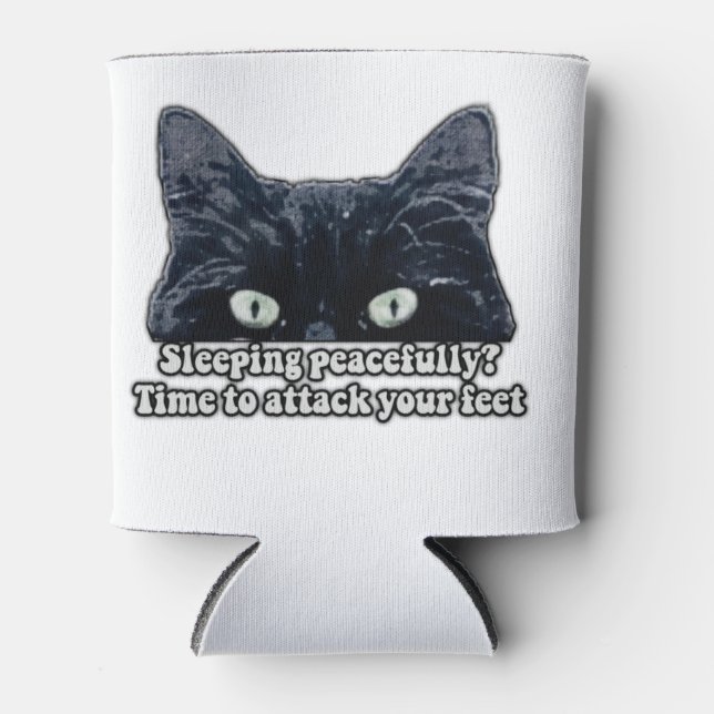 Funny grumpy cat meme for kitten owners &cat lover can cooler (Front)