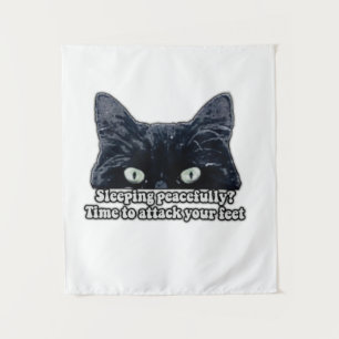 Funny grumpy cat meme for kitten owners &cat lover tapestry