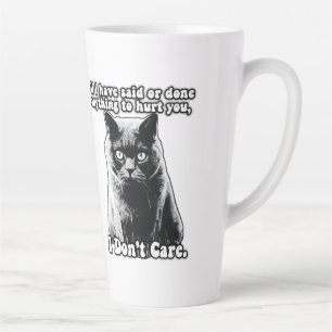 Funny grumpy cat meme for kitten persons & owners latte mug