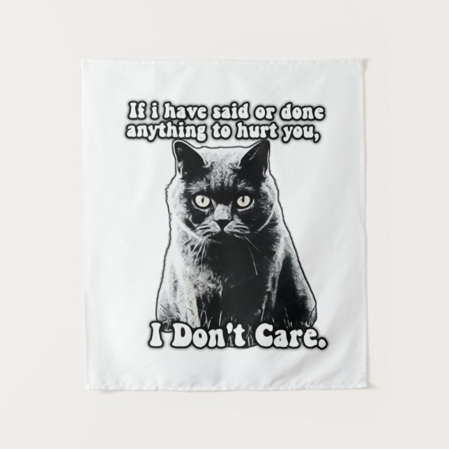 Funny grumpy cat meme for kitten persons & owners tapestry (Front)