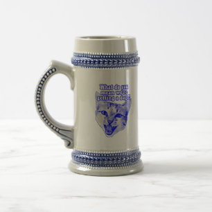 Funny grumpy cat meme for kitty and cat lovers beer stein