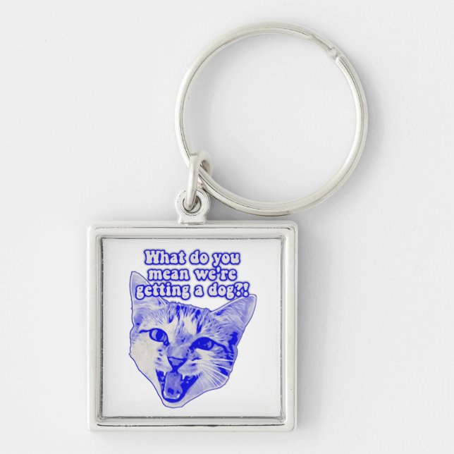 Funny grumpy cat meme for kitty and cat lovers keychain (Front)