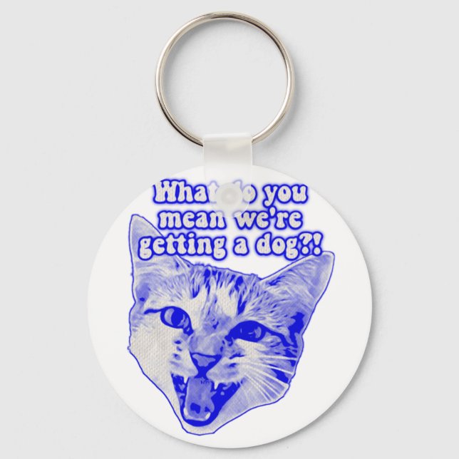 Funny grumpy cat meme for kitty and cat lovers keychain (Front)