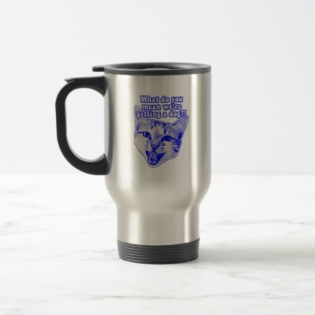 Funny grumpy cat meme for kitty and cat lovers travel mug (Left)