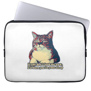 Funny grumpy cat meme for kitty owners and lovers laptop sleeve