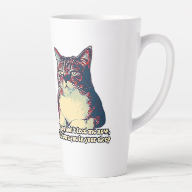 Funny grumpy cat meme for kitty owners and lovers latte mug (Right)