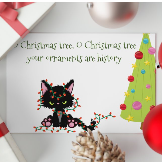 Funny Grumpy Cat O Christmas Tree Holiday Card (Creator Uploaded)