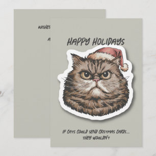 Funny grumpy Cat sarcastic Christmas holiday Card