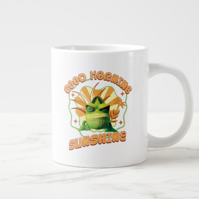 Funny Grumpy Chameleon Morning Humour Large Coffee Mug (Right)