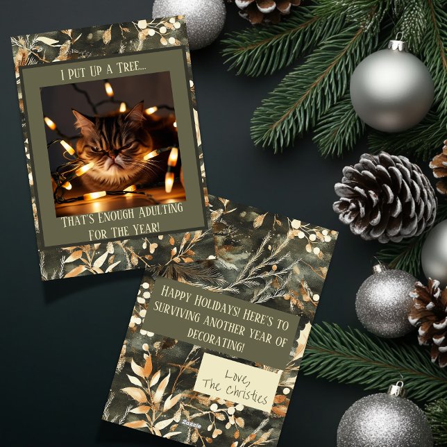 Funny Grumpy Christmas for Cat Lovers Holiday Card (Creator Uploaded)