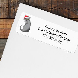 Funny Grumpy Christmas Grey Cat Holiday Humour
