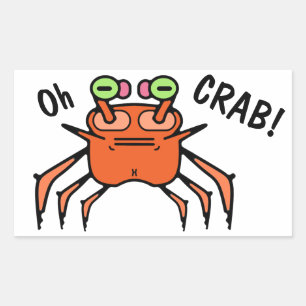 Funny Grumpy Crab “Oh Crab” Sticker