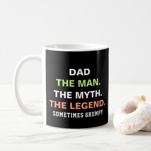 Funny Grumpy Dad Quote Typography Coffee Mug (With Donut)