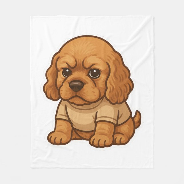 Funny Grumpy Dog Personalized Gift Custom T-shirt  Fleece Blanket (Front)