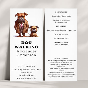Funny Grumpy Dog Walking Pet Sitting Rack Card