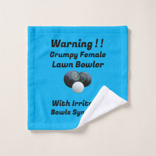 Funny Grumpy Female Lawn Bowler, Washcloth Wash Cloth
