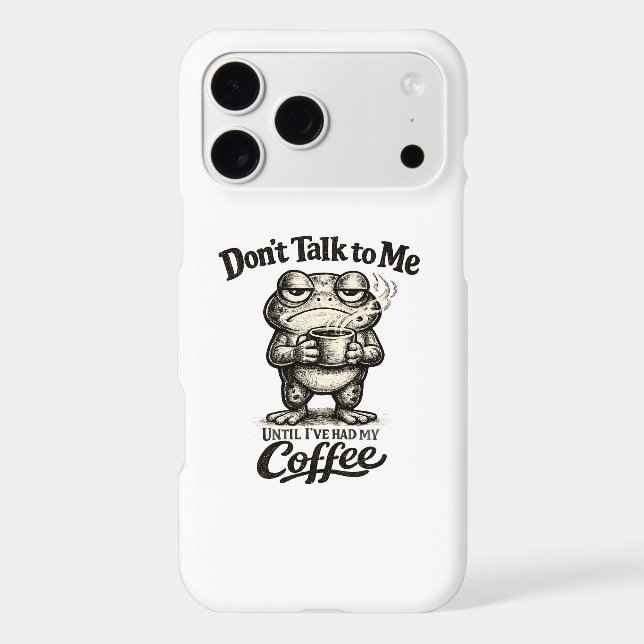 Funny Grumpy Frog Drinking Coffee (Verso)