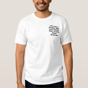 Funny Grumpy Male Lawn Bowler, Embroidered Tshirt