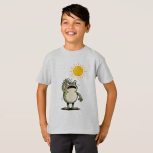 Funny Grumpy Melting Frog Summer Heatwave T-Shirt 