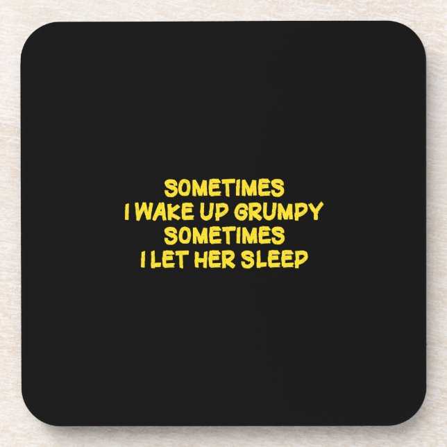 Funny Grumpy Morning Humour for Her Coaster (Front)