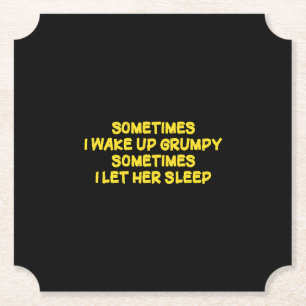 Funny Grumpy Morning Humour for Her Paper Coaster