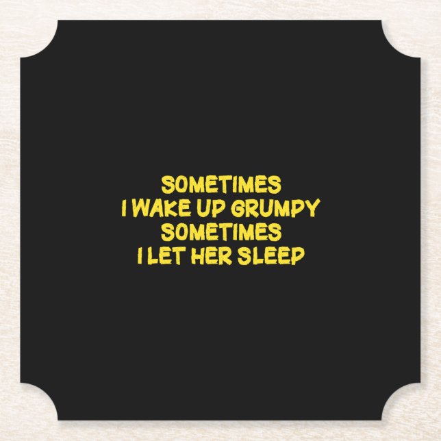 Funny Grumpy Morning Humour for Her Paper Coaster (Front)